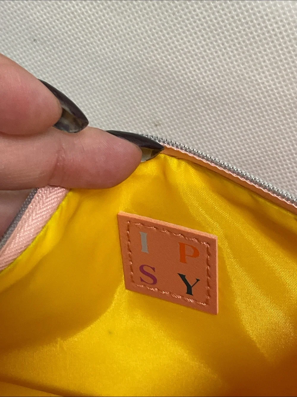 Ipsy May 2020 Pink Yellow Ombre Faux Leather Cosmetic Bag Case